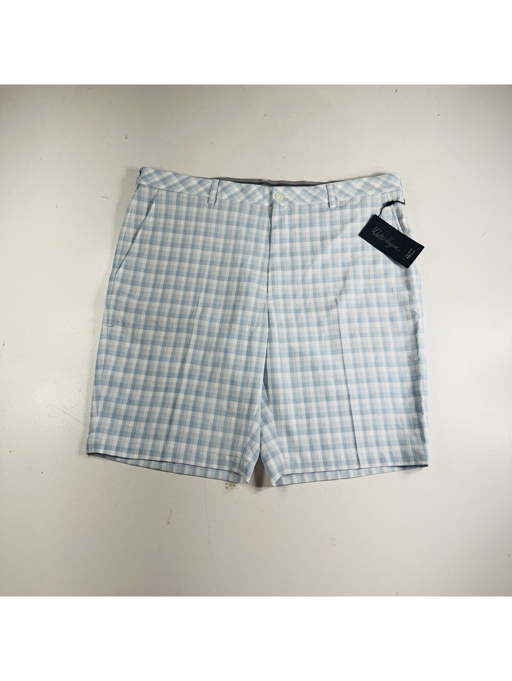 Walter Hagen Perfect 11 Golf Shorts Blue Plaid Men’s Size 40 Brand New